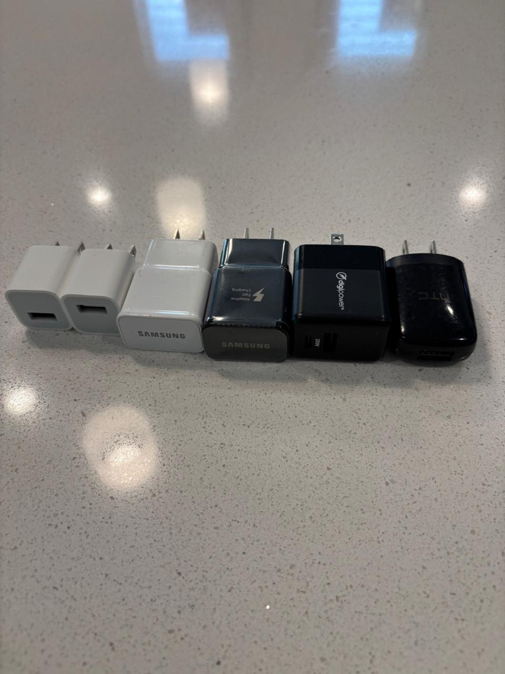 Mixed USB Wall Charger Block Lot 6pc Samsung Apple Digipower HTC #E37